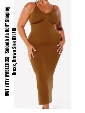 YITTY (FABLETICS) "Smooth As Hell" Shaping Dress, Brown Size XXL/1X